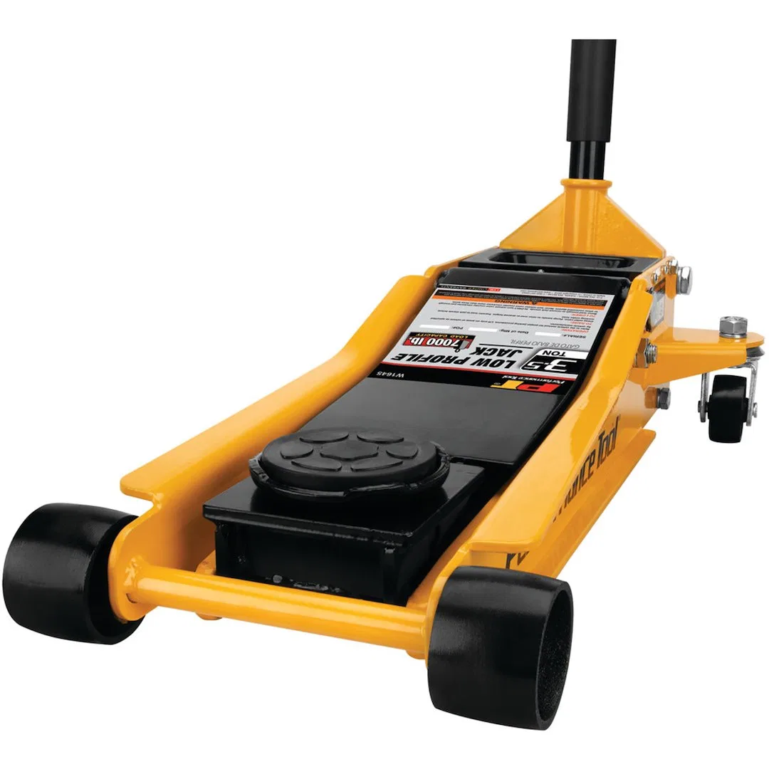 W1645 – PERFORM TOOL Jack, Floor Jack Hydraulic 3.5 Ton Capacity 3-1/2 To 20-1/2 Inch Lift Height Yellow